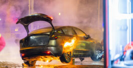 Brandende Tesla houdt brandweer urenlang bezig in Groningen